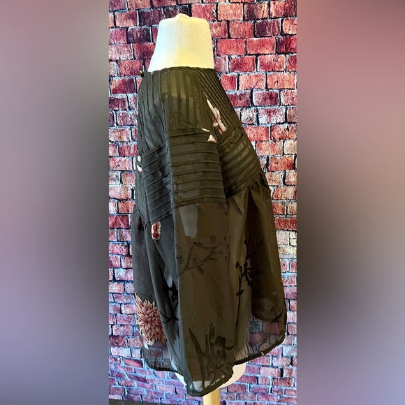 Vintage~ “One Fine Day” size Large Olive Green Sheer Blouse ~ PERFECT 4 Season - Picture 5 of 5